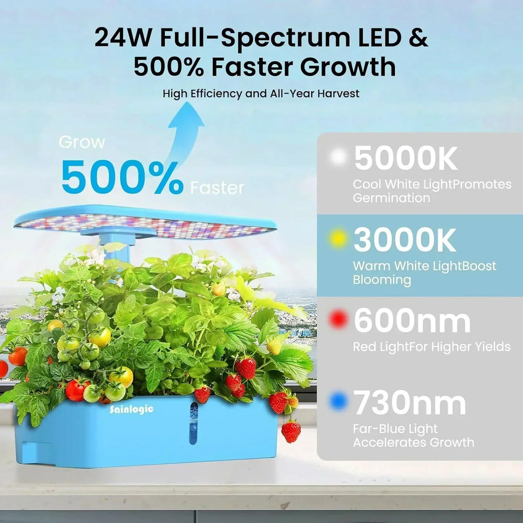 Hydroponic Planting System Kit 12 Watering Planters Smart Indoor Garden with APP wourant