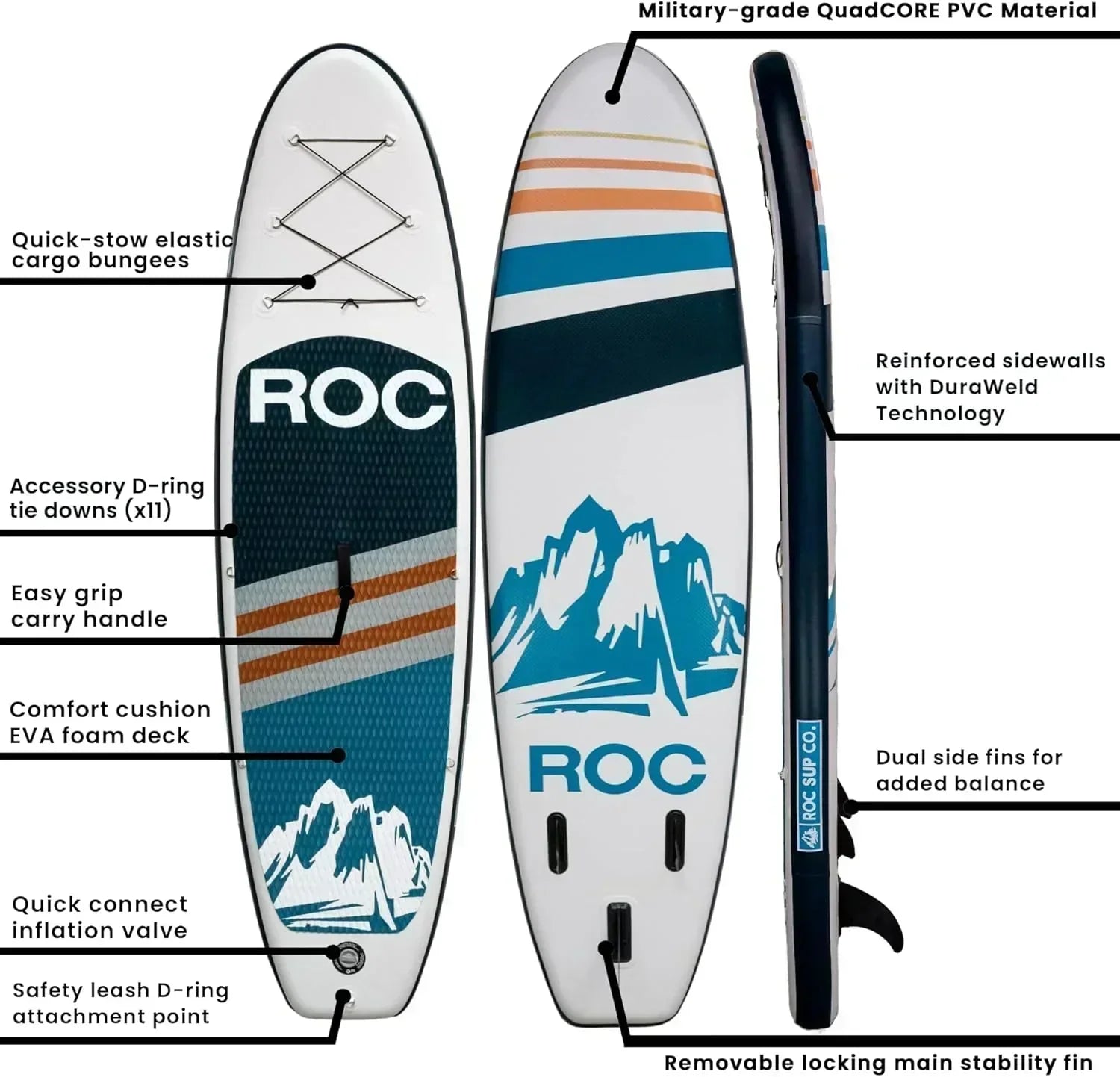 ROC inflatable stand-up paddle board high-quality SUP paddle board accessories wourant