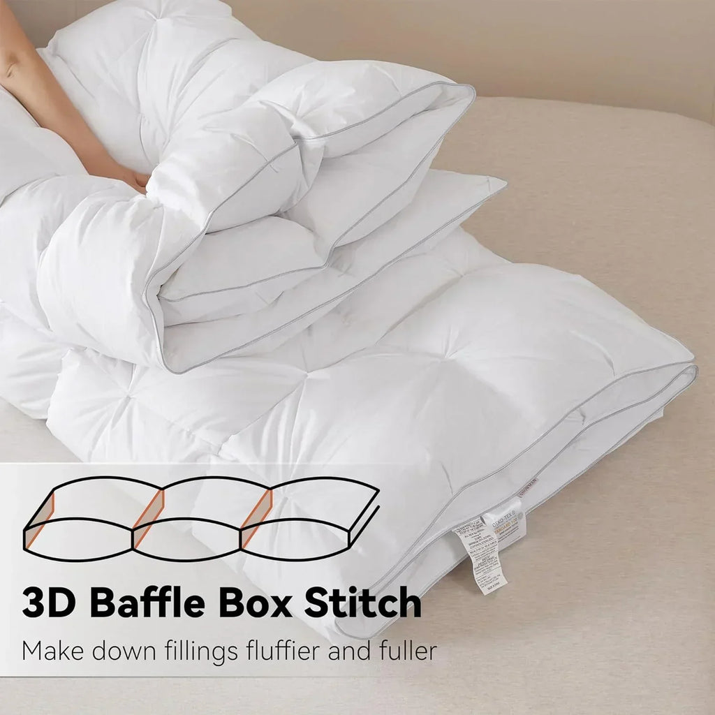 Premium Down Comforter 3D Baffle Box Design wourant