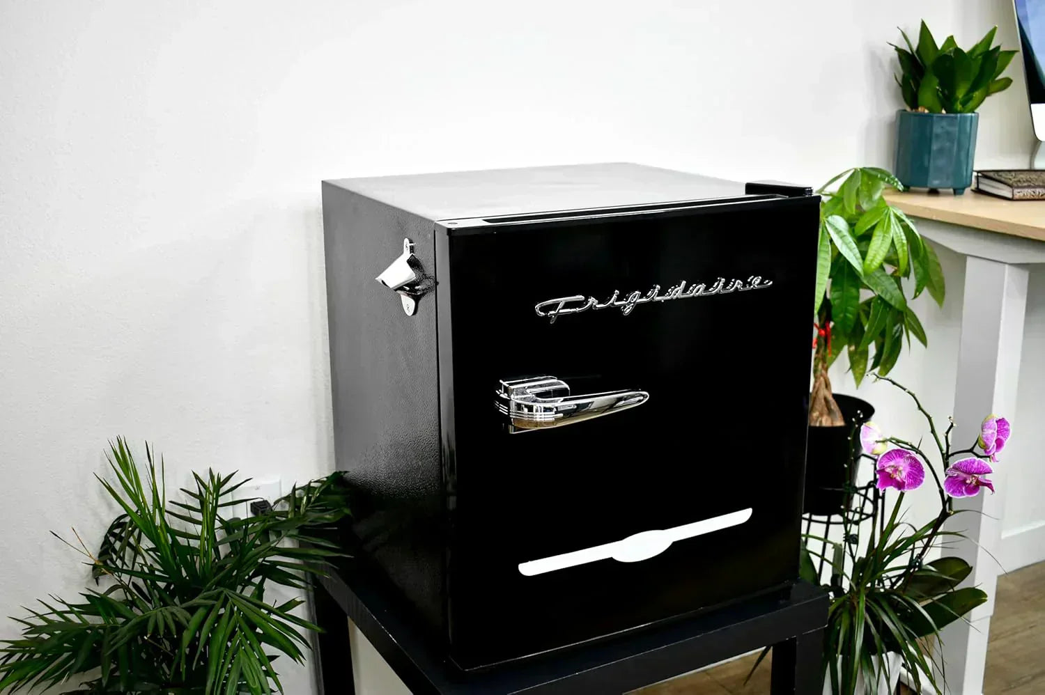 Frigidaire EFR176 Retro Compact Fridge with Chiller Mini Refrigerator Built-in Bottle Opener wourant