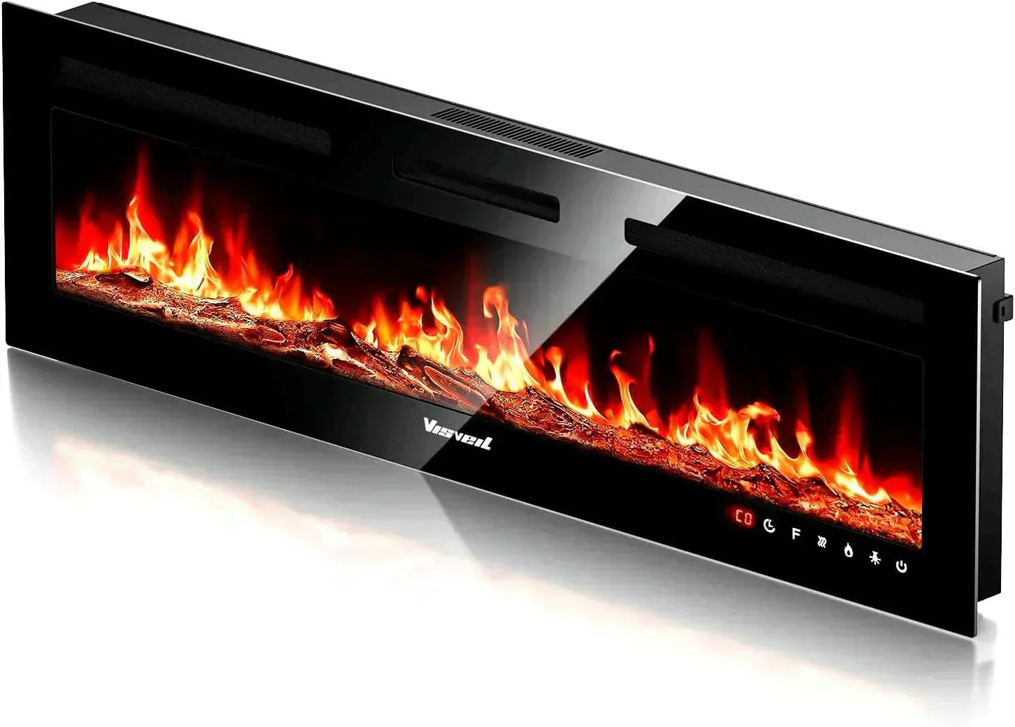 Electric Fireplace 60Inch Wall Mounted Electric Fireplace Heater with Timer Inserts TV Stand wourant