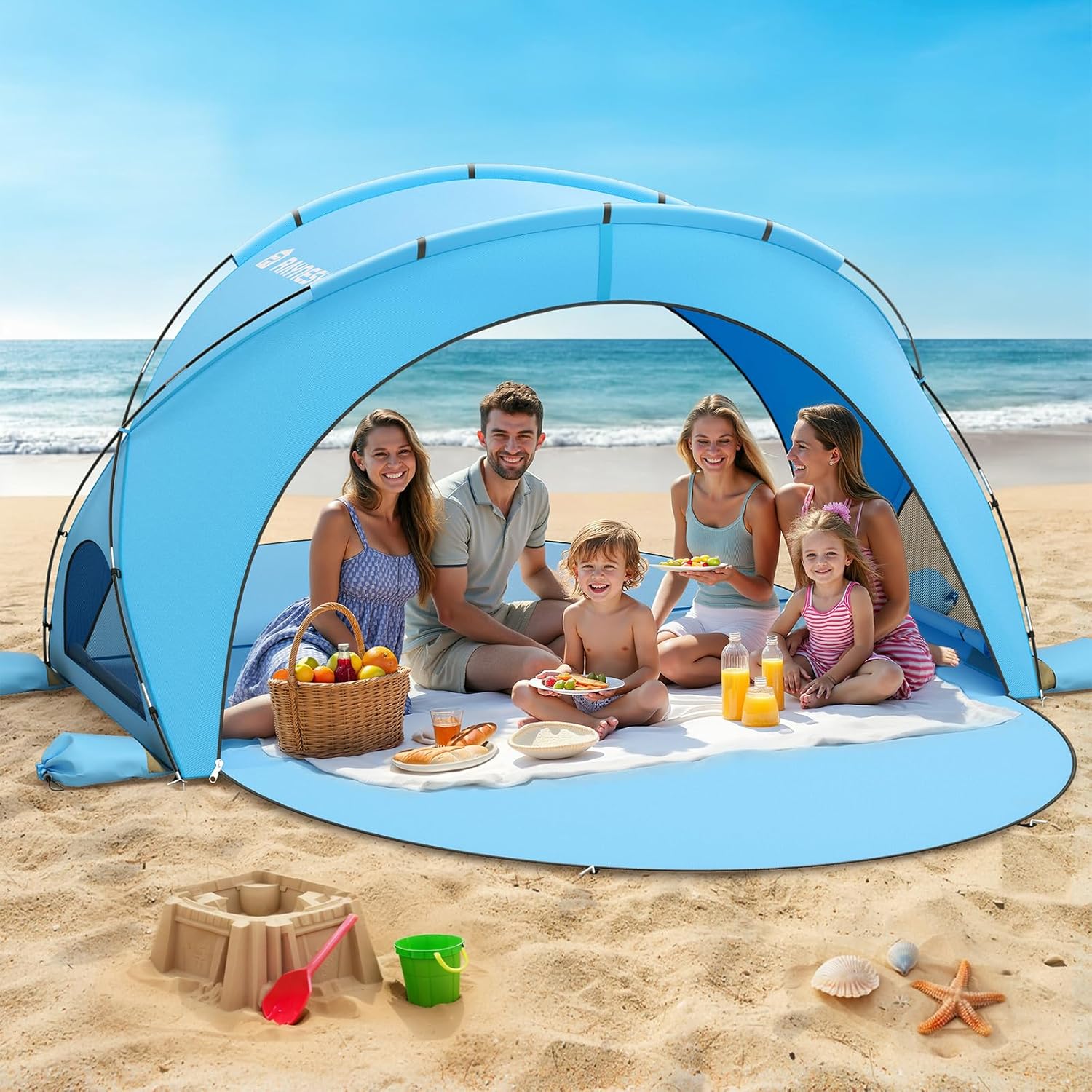 Beach Tent Sun Shelter Beach Shade Tent with UPF50+ UV Protection Beach Sun Shelter Beach Shade wourant