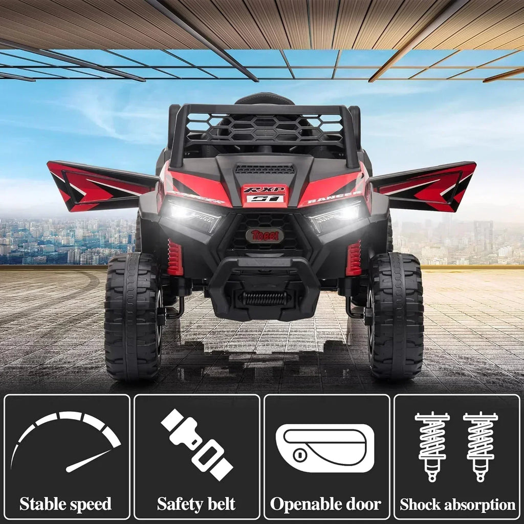 TOBBI 12V Kids Ride on Car Electric Off-Road UTV Truck with Diverse Functions Double Open Doors wourant