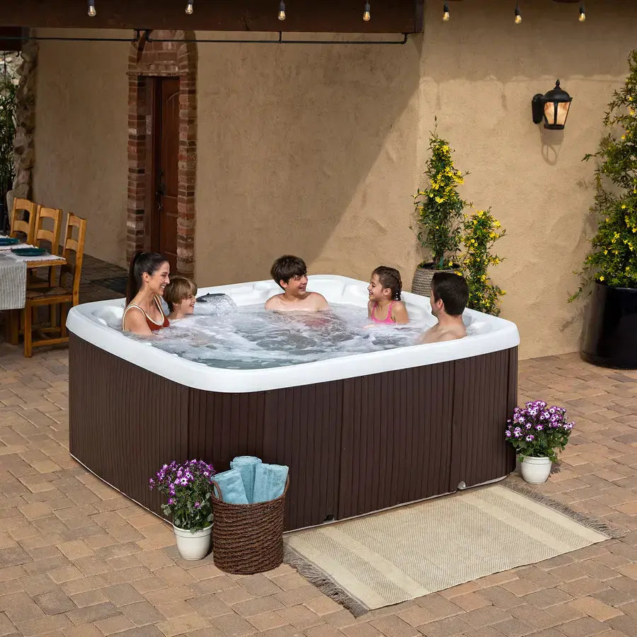Lifesmart Spas LS700DX 230 Volt 7-Person 90-Jet Square Hot Tub with Ozonato wourant