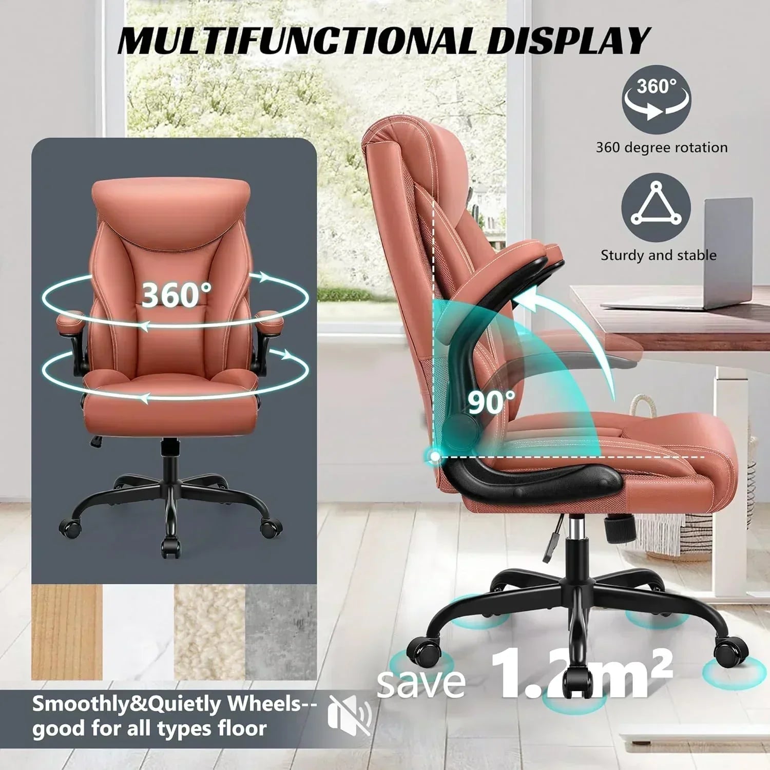 Office Chair Large High-Foot Computer Desk Chair Chair Lumbar Support Rotating Computer Chair wourant