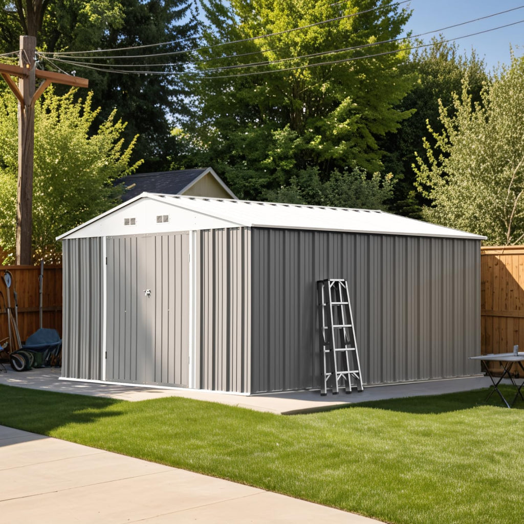Patiowell 5x3 FT Outdoor Storage Shed Tool Shed with Sloping Roof and Lockable Door Metal Shed wourant