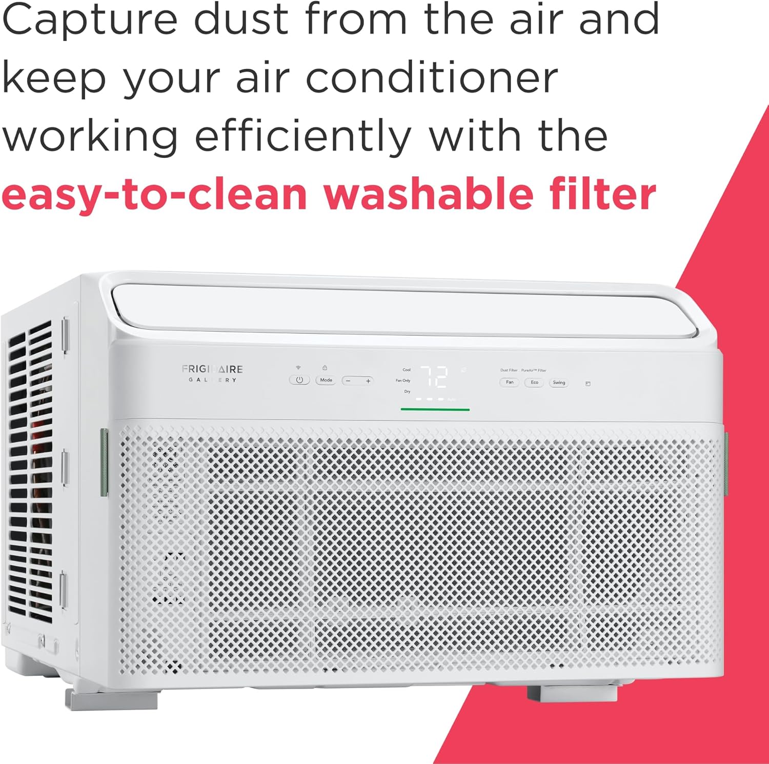 Frigidaire GHWQ103WC1 Inverter Quiet Temp Room Air Conditioner, 10,000 BTU with Wi-Fi Connected, Works with Alexa, Energy Star Certified, Easy-to-Clean Washable Filter, in White wourant