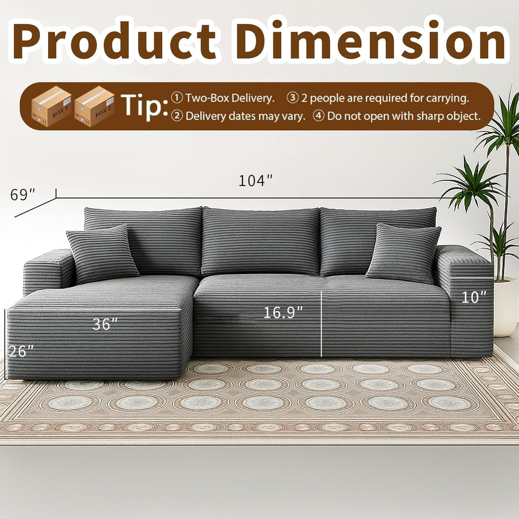 Cloud section sofa and L-shaped recliner modern modular sofa with deep seats wourant