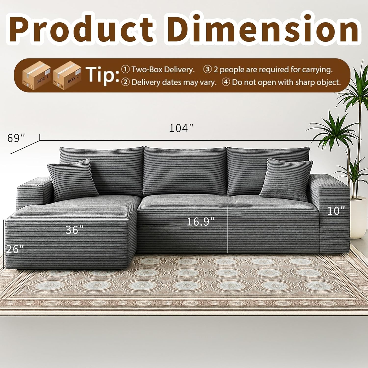 Cloud section sofa and L-shaped recliner modern modular sofa with deep seats wourant