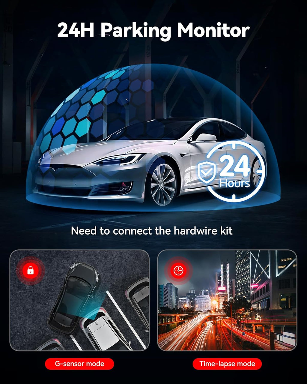 Dash Cam Front Rear 4K/2.5K Full HD Dash Camera Included 32GB Card Built-in Wi-Fi GPS wourant