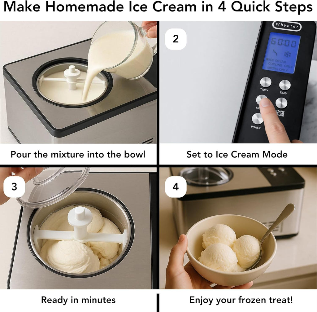 Whynter ICR-300SS 0.5-Quart Stainless Steel Rolled Ice Cream Maker With Compressor wourant