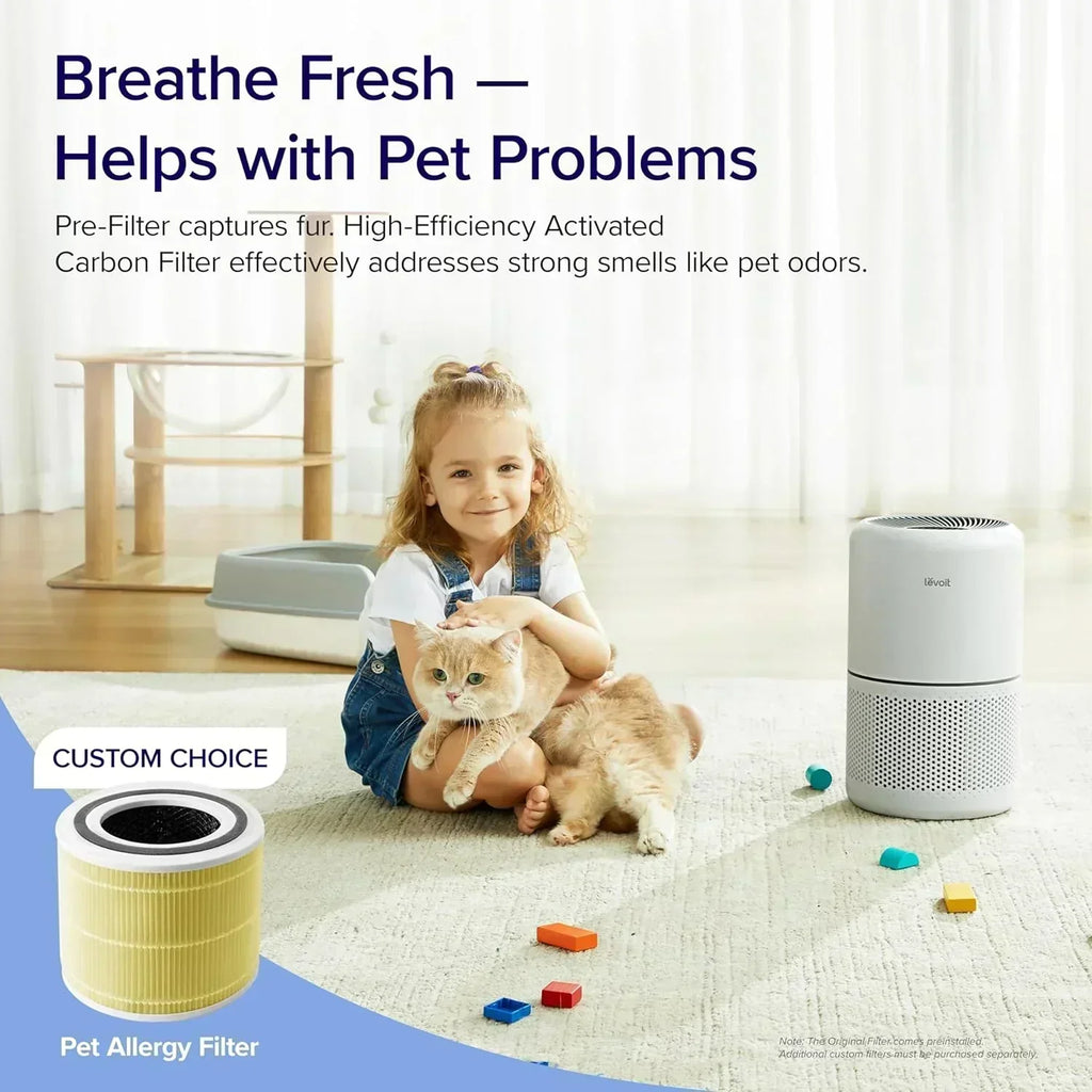 Air Purifier for Bedroom Allergies and Pet Hair 56W High Torque Motor wourant