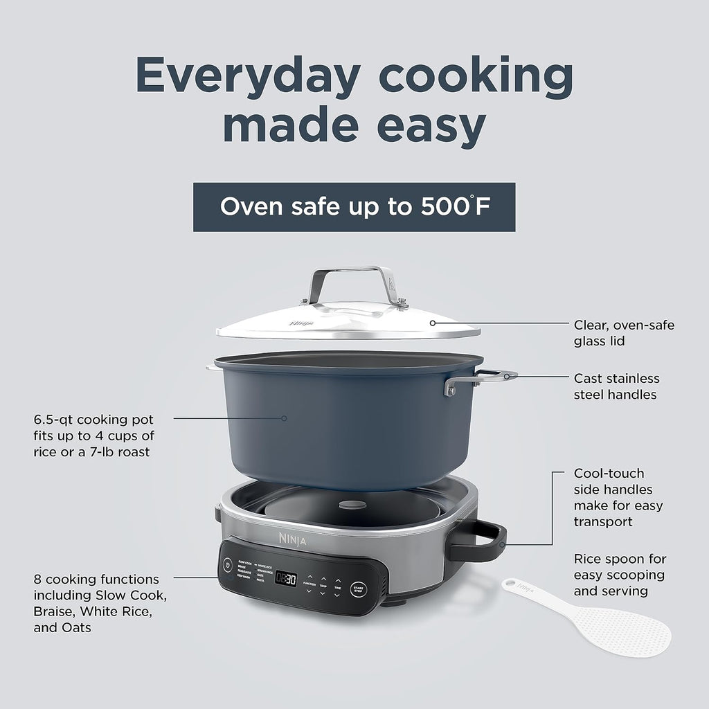 Ninja Slow Cookers 8.5-Quart Multi-Cooker with Dutch oven, steamer, glass lid with integrated spoon, nonstick and oven-safe pot wourant