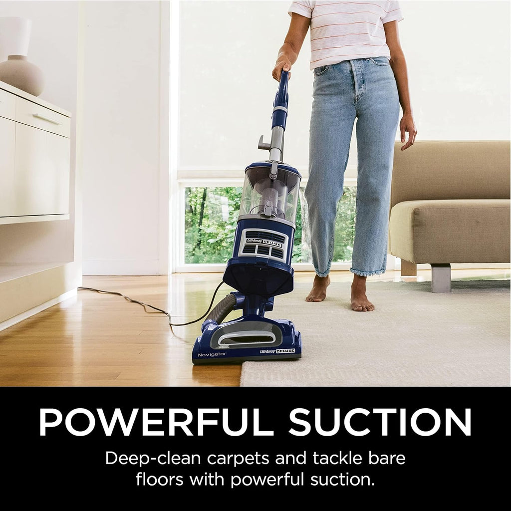 Upright Vacuum Navigator Lift-Away Deluxe with Large Dust Cup Capacity HEPA Filter Swivel Steering Upholstery Tool & Crevice Tool wourant