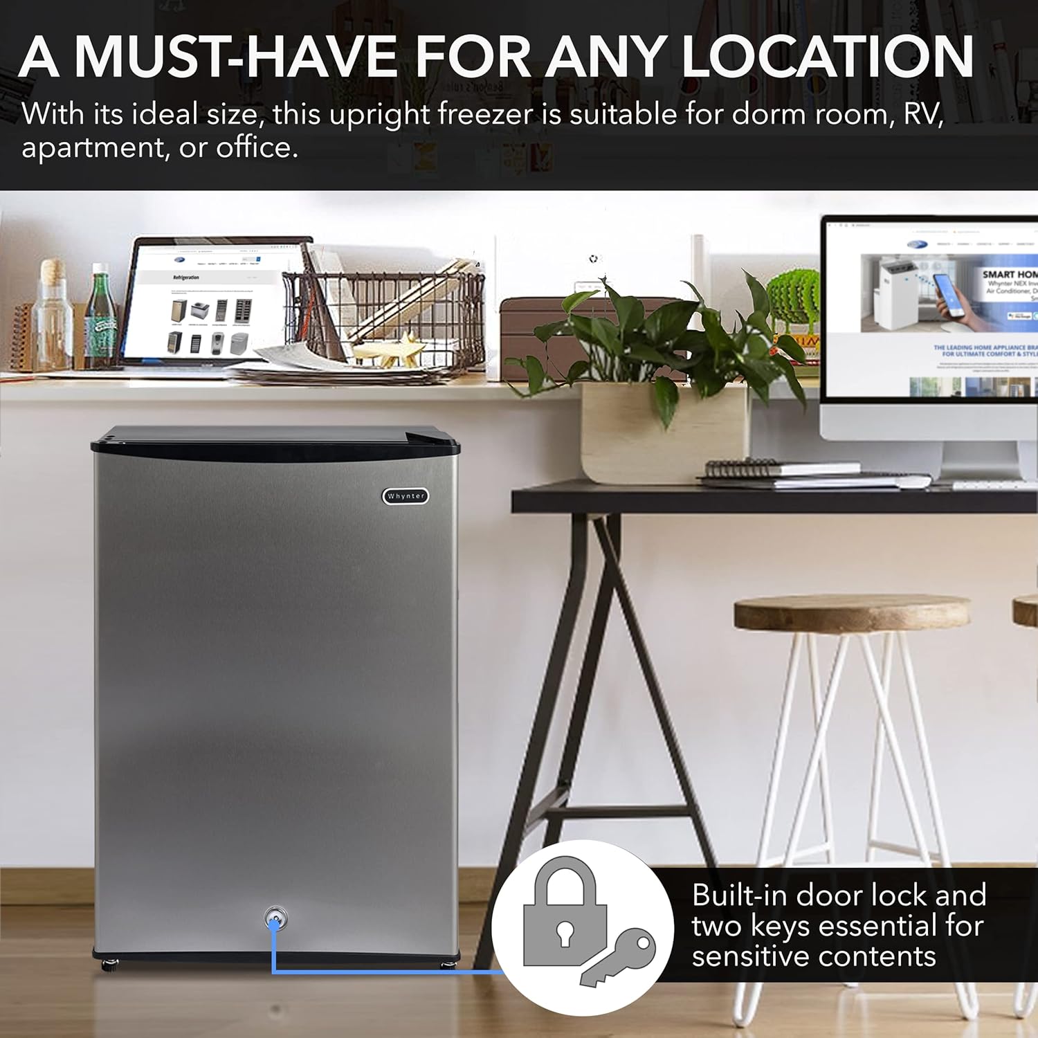 Whynter CUF-112SS Mini, Energy Star Rated Small Upright Freezer with Lock, Stainless Steel -1.1 Cubic Feet wourant