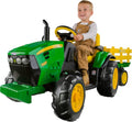 Peg Perego John Deere Ground Force Tractor with Trailer 12 Volt Ride on wourant