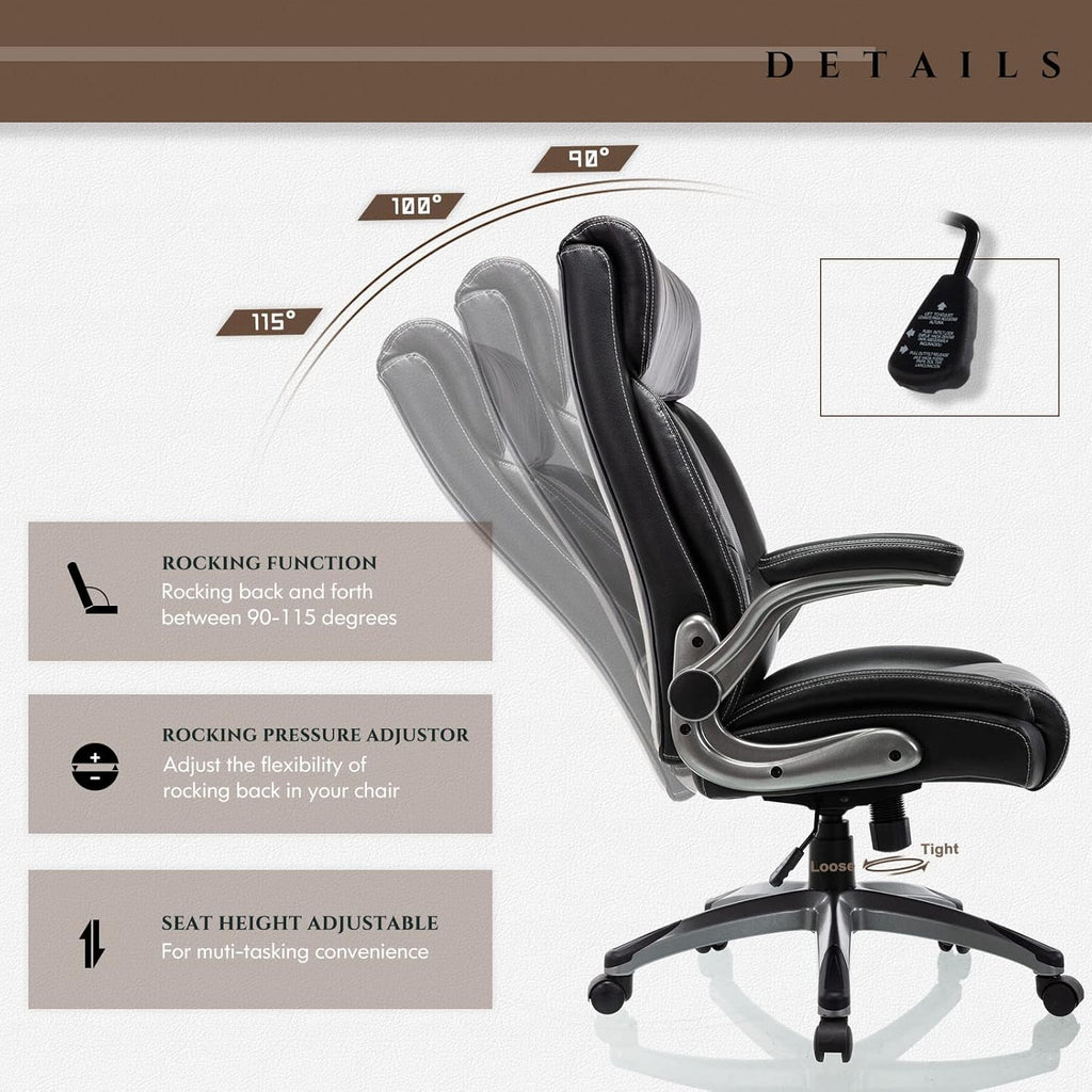Executive Office Chair Computer Desk Chair Swivel Home Office Chair Upgraded Casters wourant