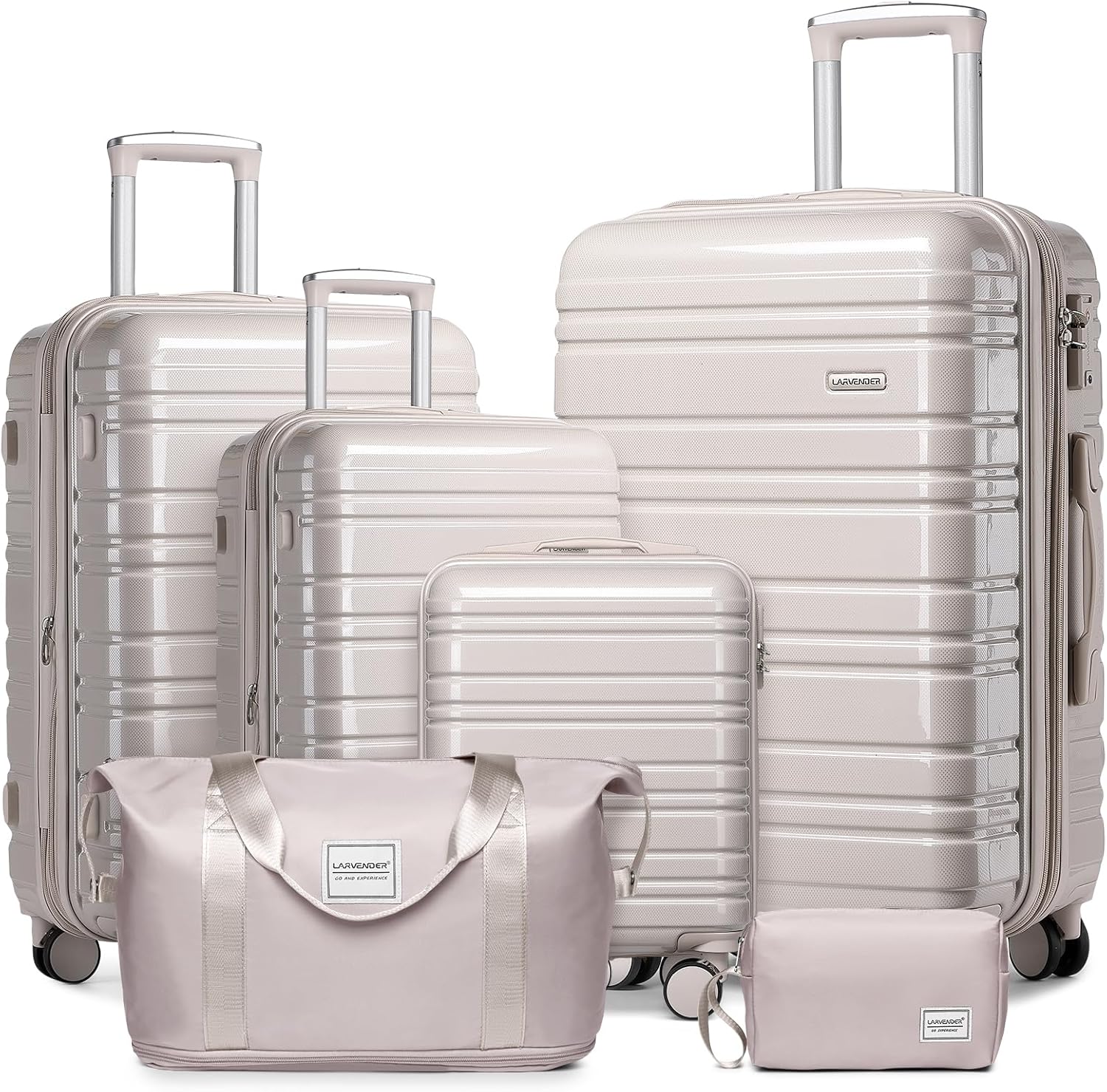 6-piece luggage set, expandable hardshell suitcase set with spinner wheels, lightweight rolling luggage set wourant