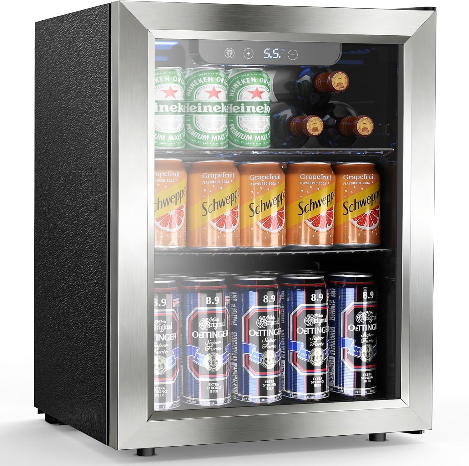 Electactic Mini Fridge 130 Can Beverage Refrigerator Cooler 3.2 Cu.Ft Drink Fridge wourant