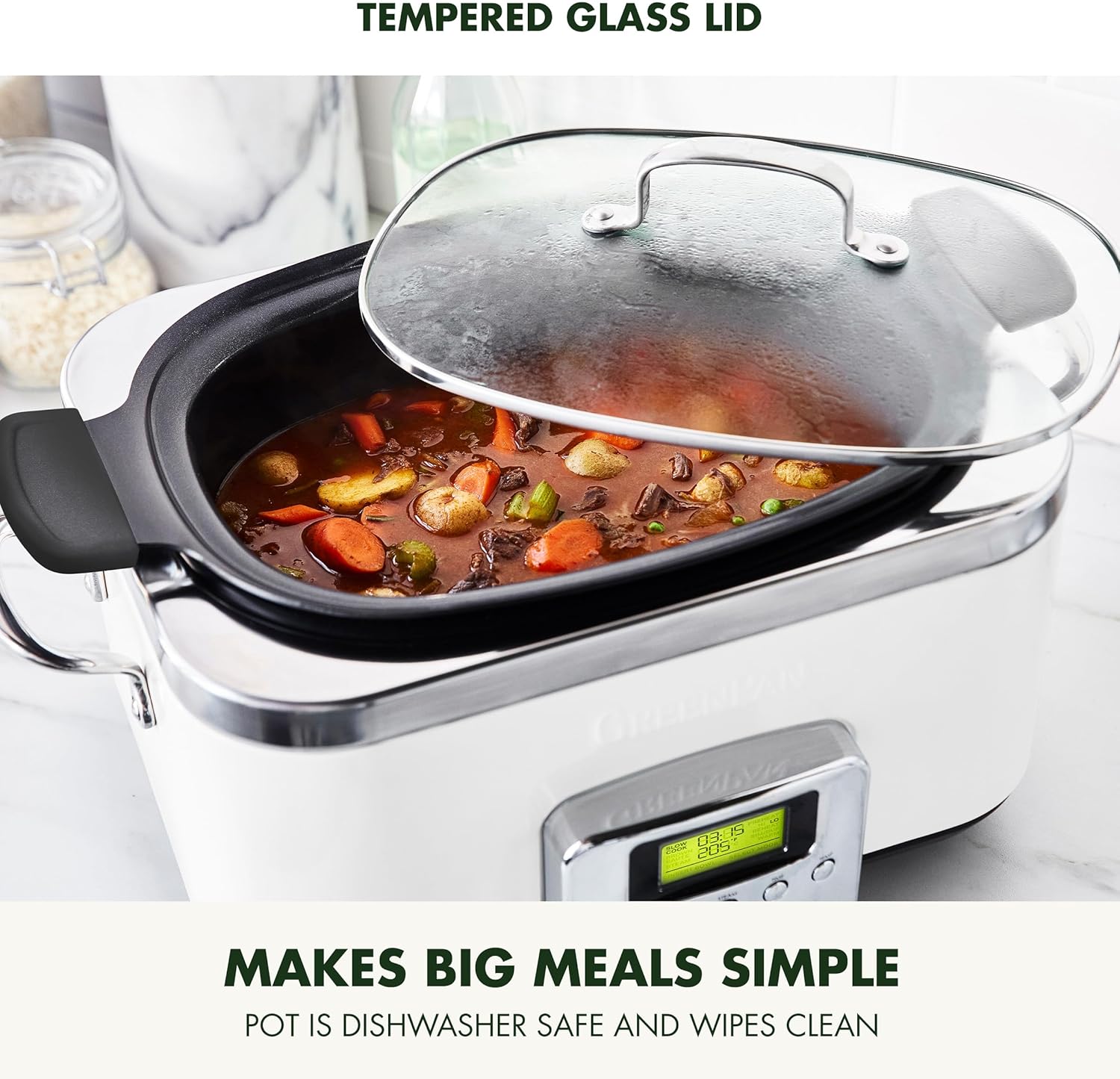 8-in-1 Programmable 6QT Electric Slow Cooker with Dishwasher-Safe Lid and Removable Base wourant