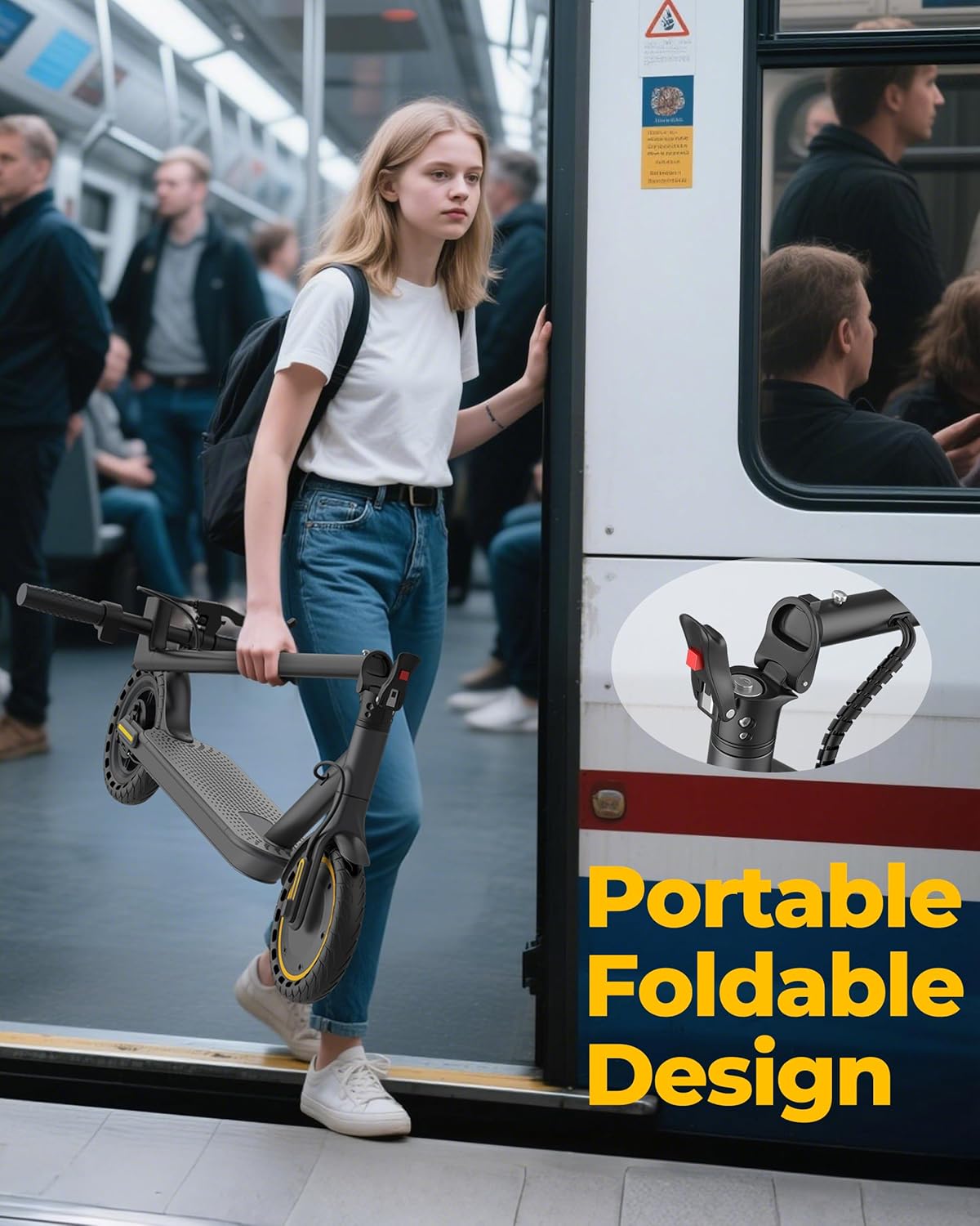 Electric Scooter, 350W/500W Motor, Top Speed 19/22 mph, Max 16/23/28Miles Ranges, Foldable E Scooter for Adults wourant