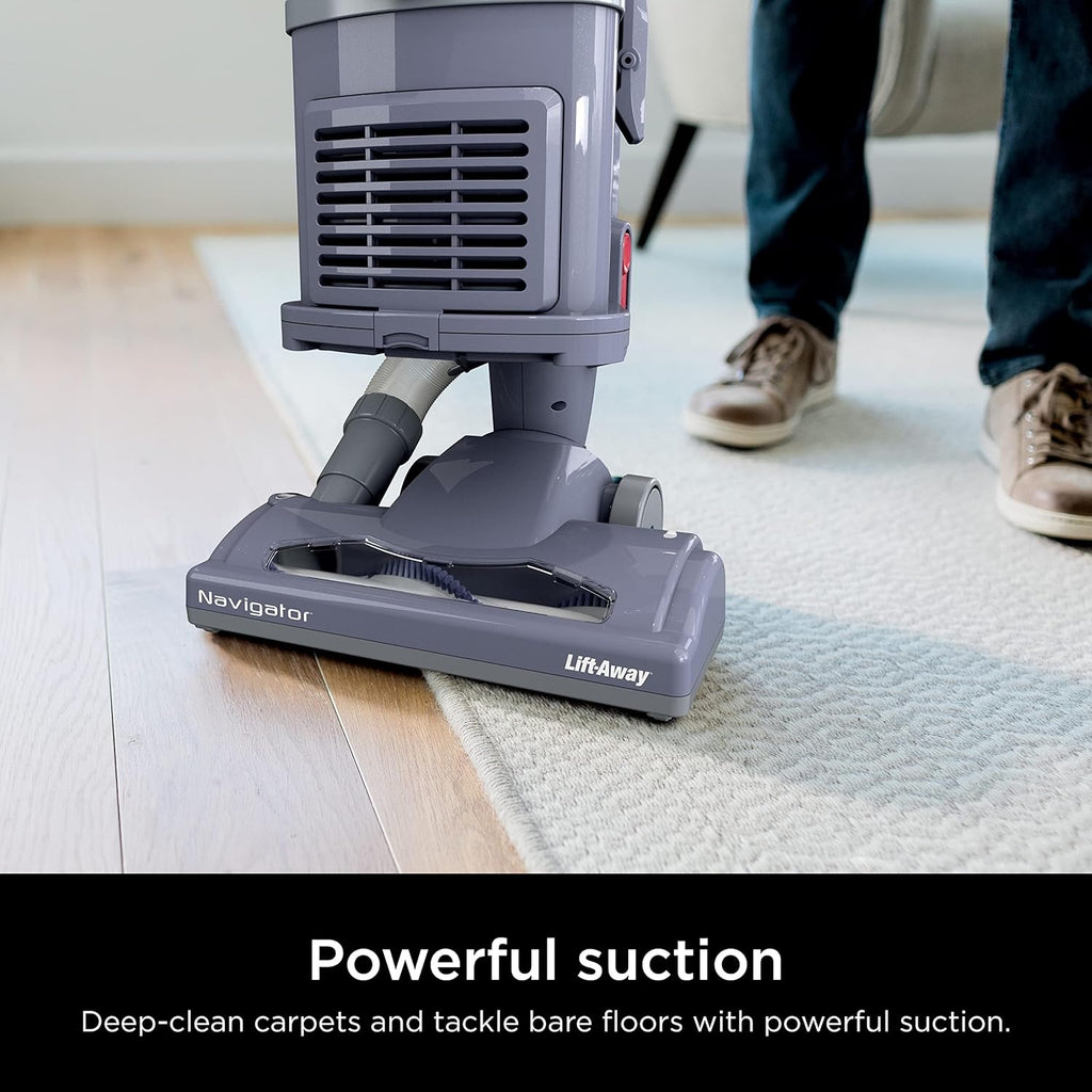 Upright Vacuum Navigator Lift-Away Deluxe with Large Dust Cup Capacity HEPA Filter Swivel Steering Upholstery Tool & Crevice Tool wourant