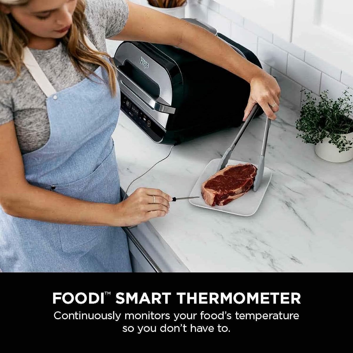 Ninja Foodi Smart XL 6-in-1 Indoor Grill with Air Fry, Bake, Roast, Broil, and Dehydrate, Smart Thermometer wourant