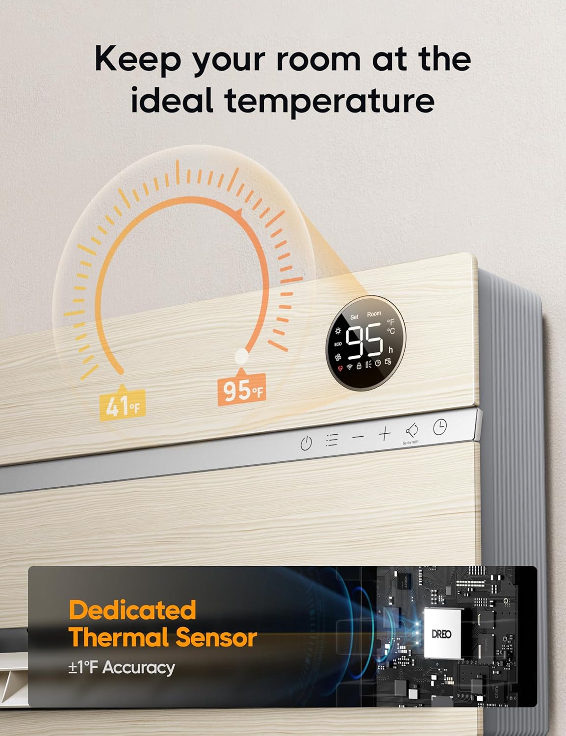 Smart wall mounted heater, bedroom electric heater, 1500W adjustable thermostat 24-hour timer easy to install indoor heater wourant