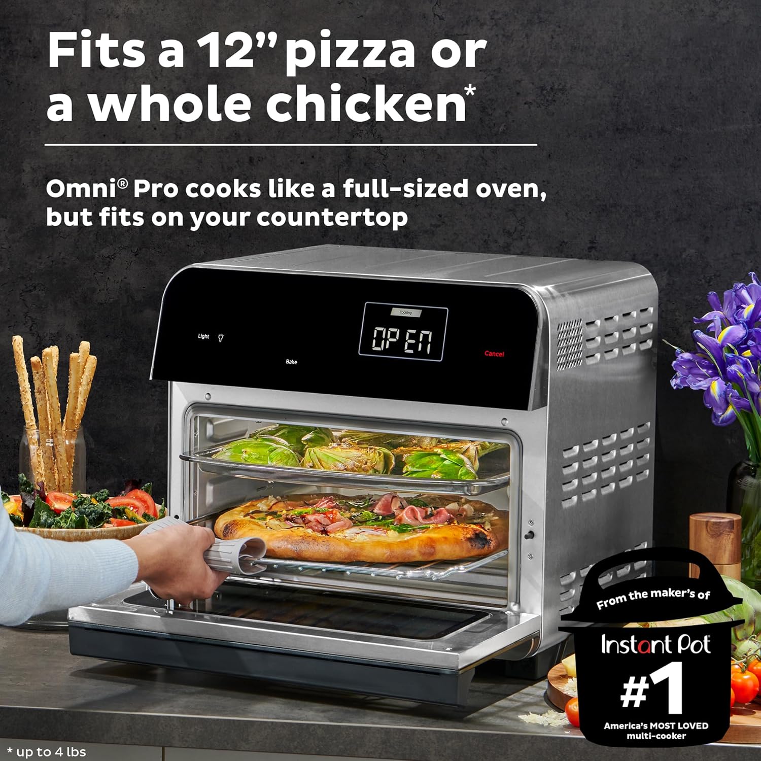 Instant Pot Omni Plus 19QT/18L Toaster Oven Air Fryer, 10-in-1 Functions, Fits 12" Pizza, Crisp, Broil, Bake, Roast, Toast, Warm, Convection, 100+ In-App Recipes, from the Makers of Instant Pot, Black wourant