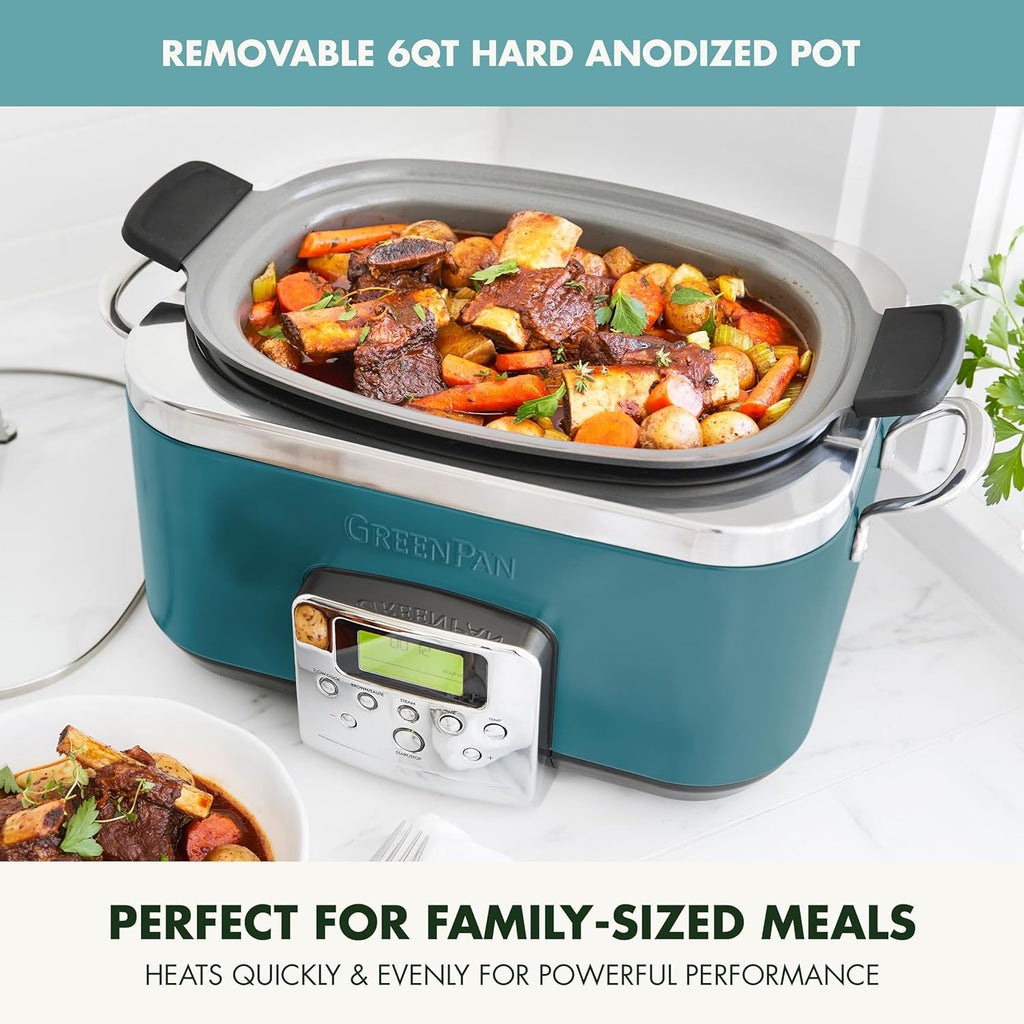 8-in-1 Programmable 6QT Electric Slow Cooker with Dishwasher-Safe Lid and Removable Base wourant