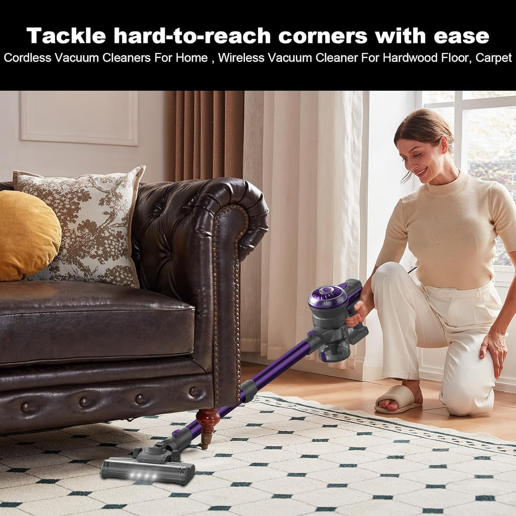Cordless Vacuum Cleaner, Lightweight 2-in-1 Stick & Handheld Vacuum for Apartment, Pet Hair & Car Cleaning, S1 woonhhop