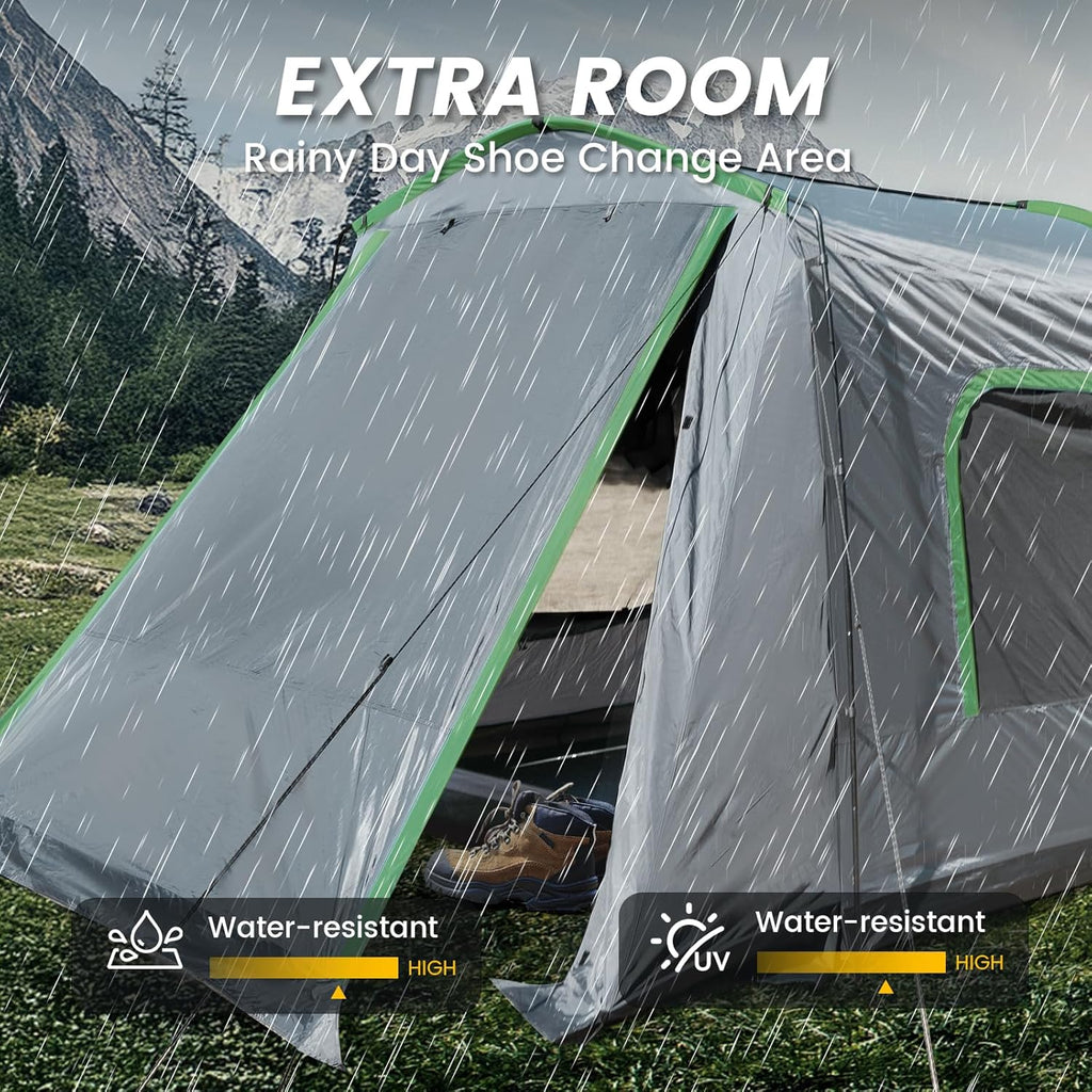 SUV Tent, 5-9 Person Rectangle Car Tent for Family, Waterproof & Windproof for Car Camping, Large Camping Tents with Storage Bag, SUV, Van, Jeep, Pickup 8FT L x 10.6FT W x 7.2FT H wourant