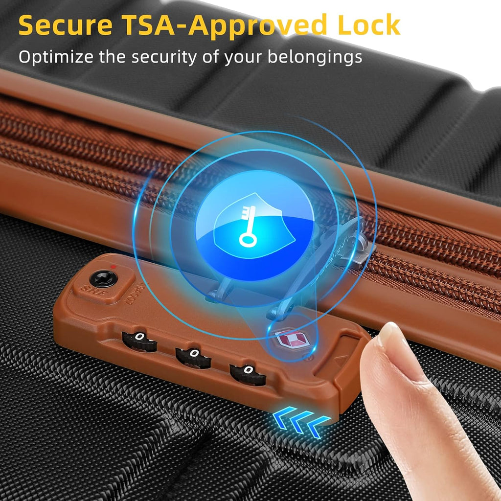 6-piece luggage set, expandable hardshell suitcase set with spinner wheels, lightweight rolling luggage set wourant