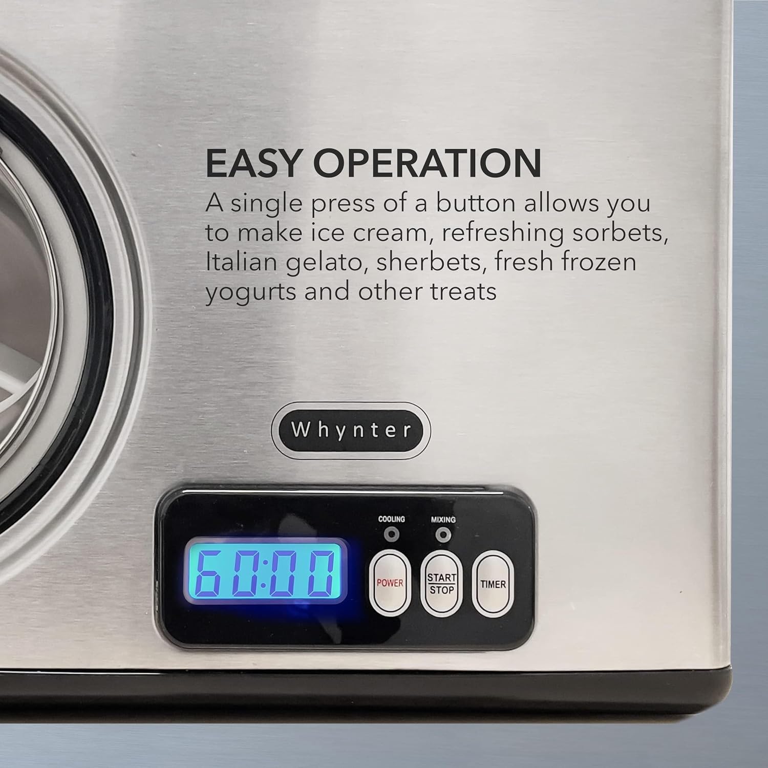 Whynter ICR-300SS 0.5-Quart Stainless Steel Rolled Ice Cream Maker With Compressor wourant