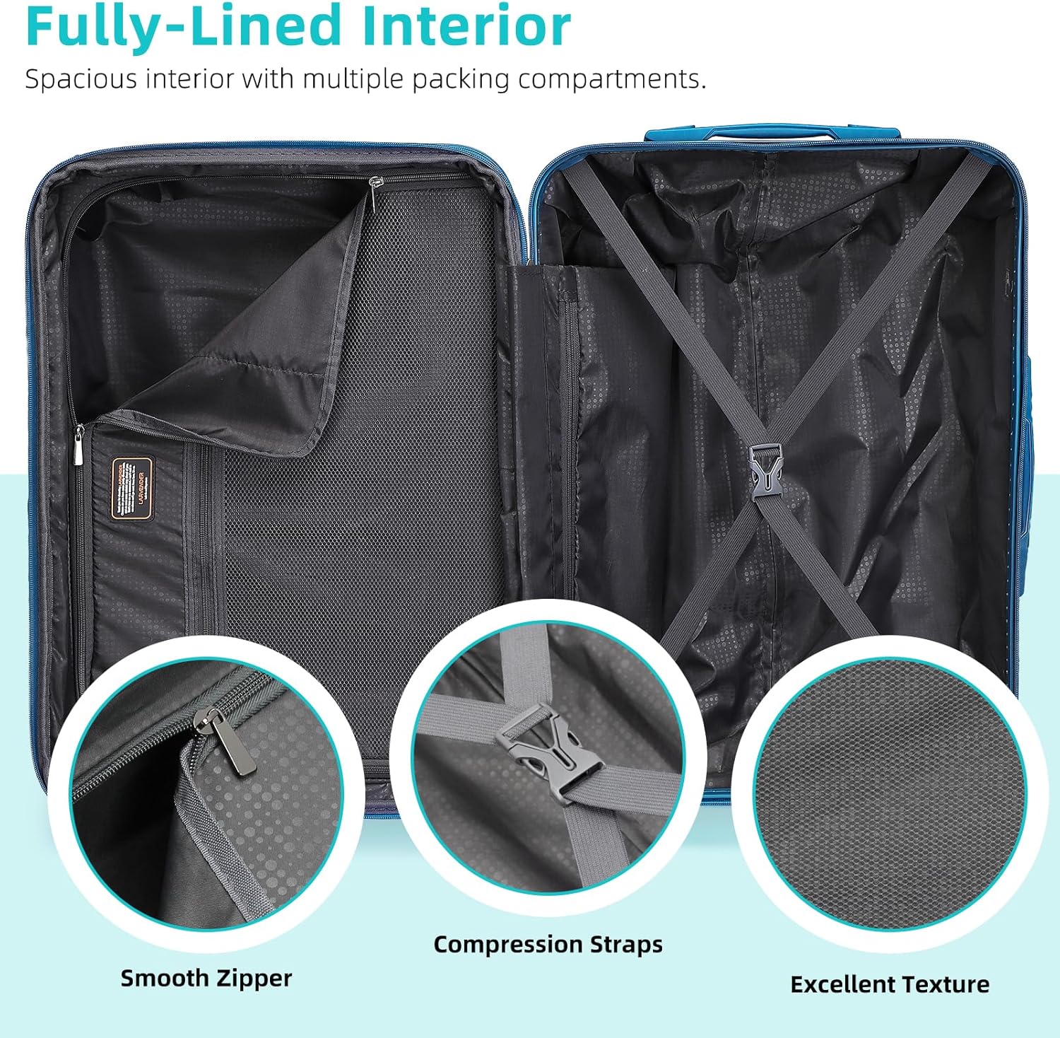 6-piece luggage set, expandable hardshell suitcase set with spinner wheels, lightweight rolling luggage set wourant