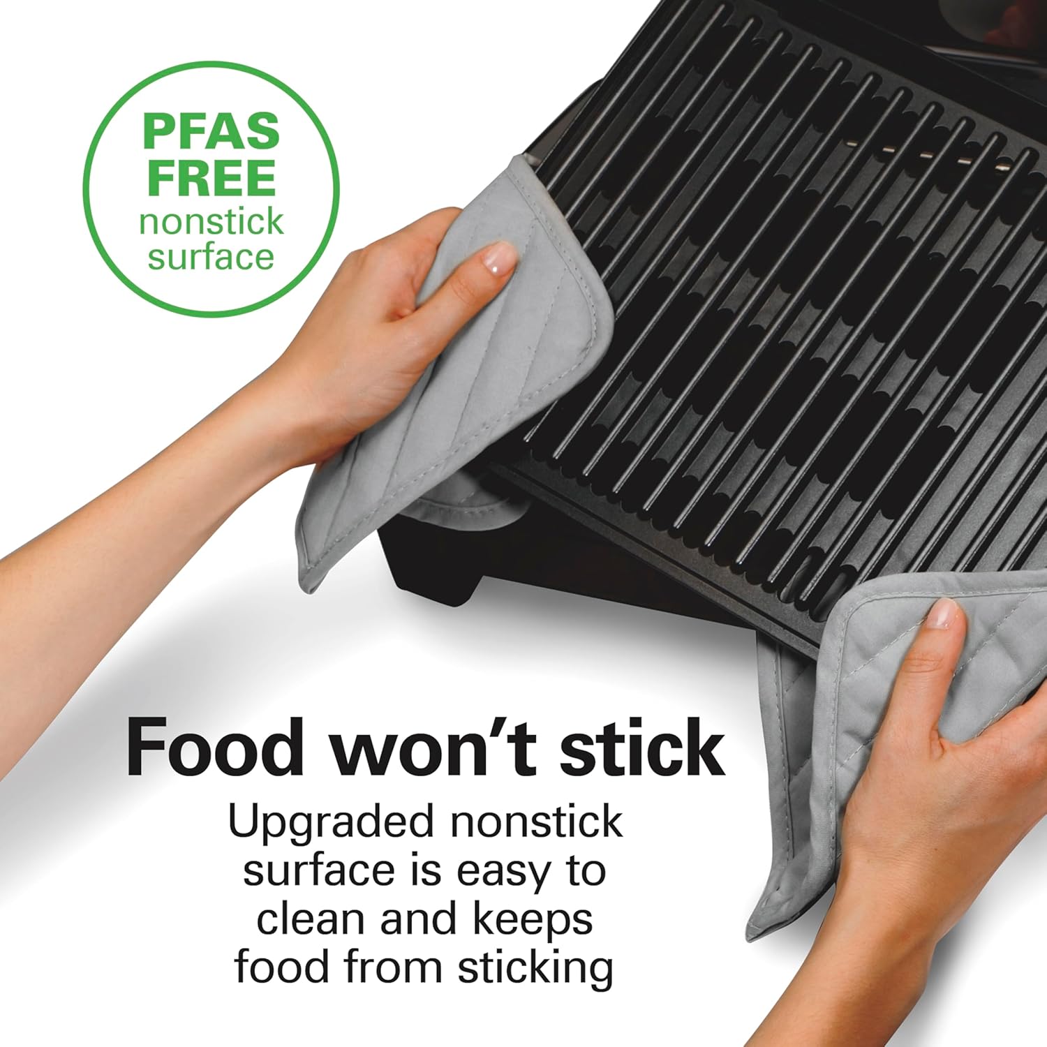 Electric Indoor Searing Grill with Viewing Window & Adjustable Temperature Control to 450F, 118 sq. in. Surface Serves 6, PFAS-Free Removable Nonstick Grate, Stainless Steel wourant