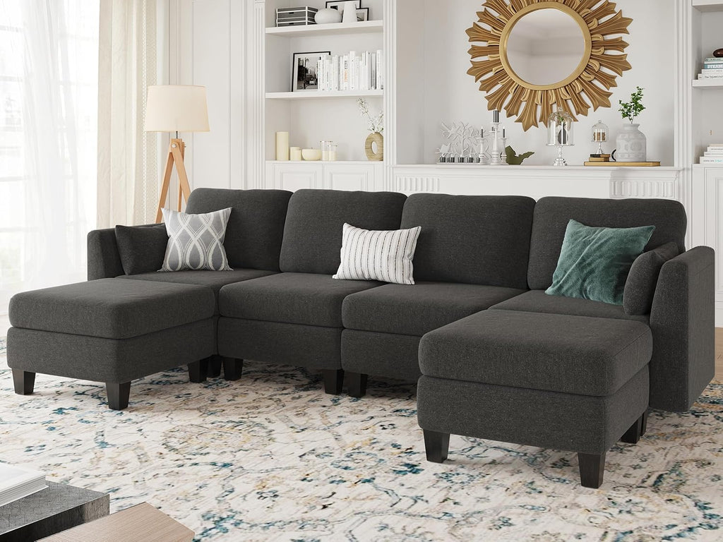 Modular Sectional Sof Convertible U Shaped Sofa Couch with High Density Memory Foam wourant