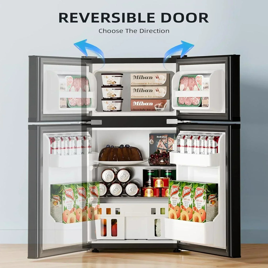 Antarctic Star 3.2 Cu.Ft Mini Refrigerator with Freezer Double Door Fridge Compact Refrigerator wourant