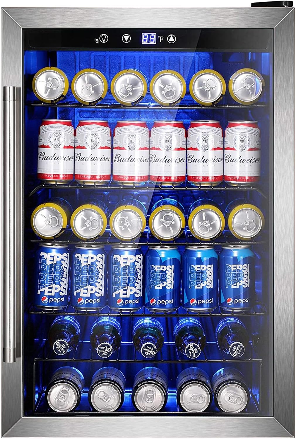 Electactic Mini Fridge 130 Can Beverage Refrigerator Cooler 3.2 Cu.Ft Drink Fridge wourant