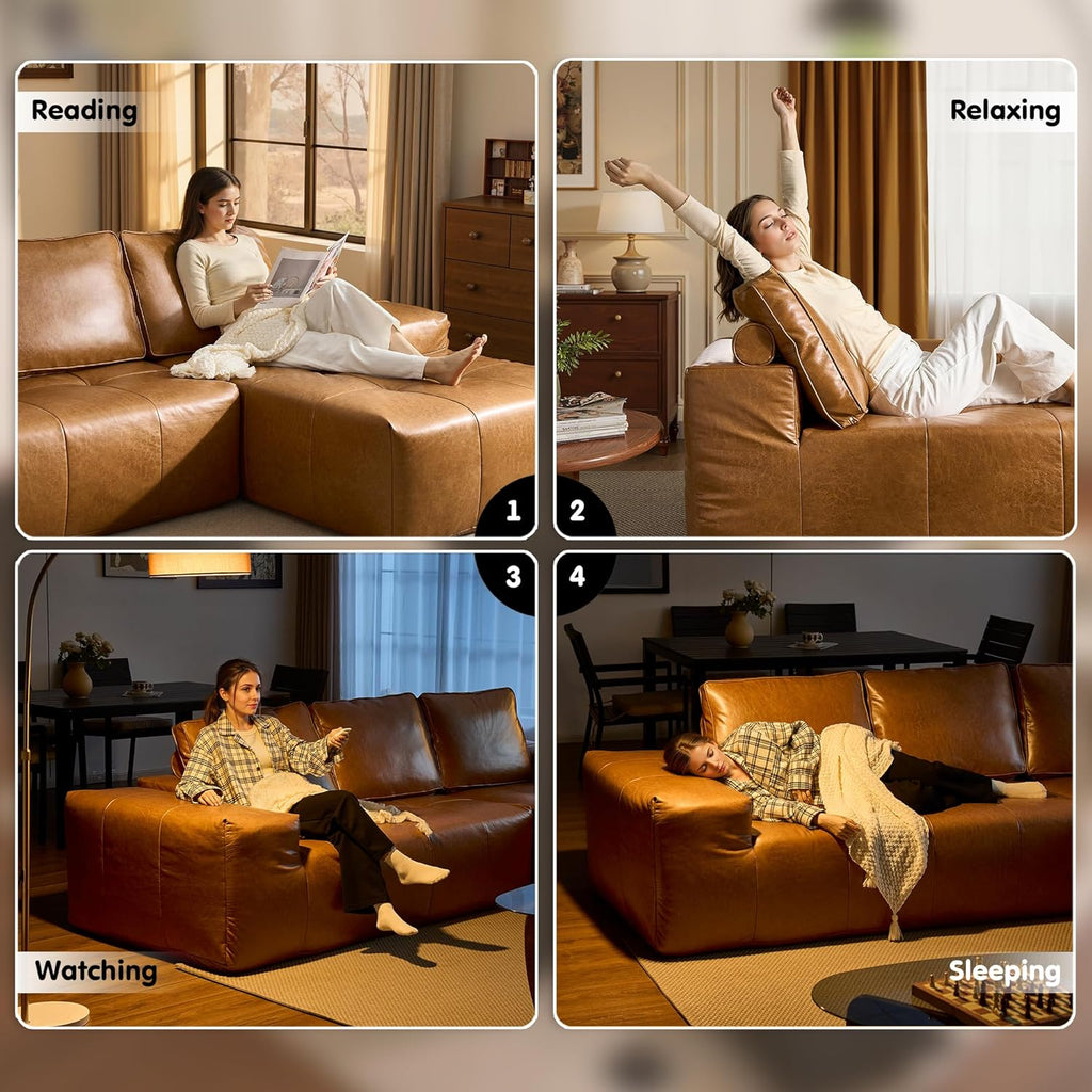 Ovios 104" Cloud Section Sofa L-shaped lounge chair, modern modular sofa wourant