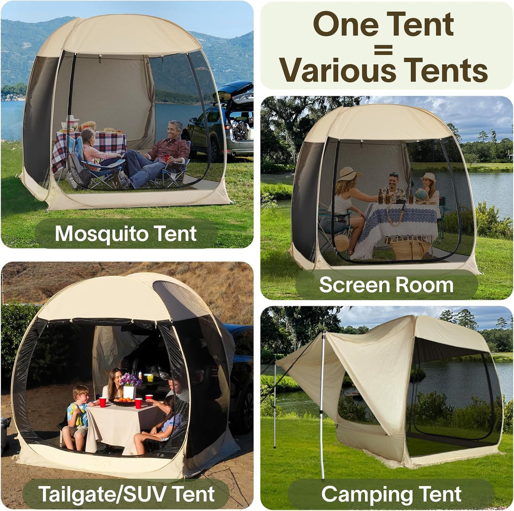 Alvantor Screen House Gazebo, 6-10-15 Person Pop Up Igloo Screened Canopy Tent with Mosquito Netting Sides, Instant UV Resistant Sun Shelter for Garden, Patio, Backyard wourant