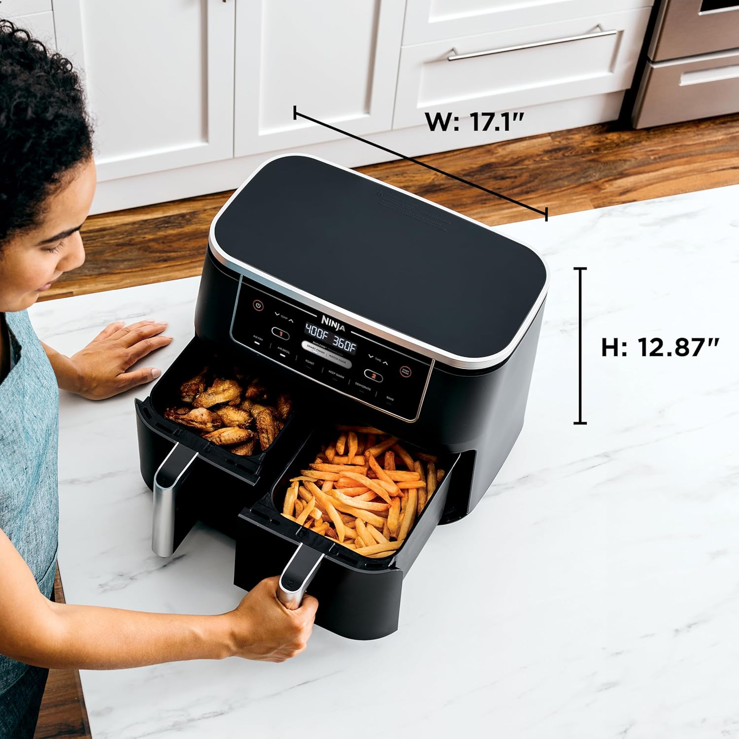Ninja Foodi 6-in-1 FlexBasket Air Fryer with 7-Quart MegaZone and Basket Divider wourant