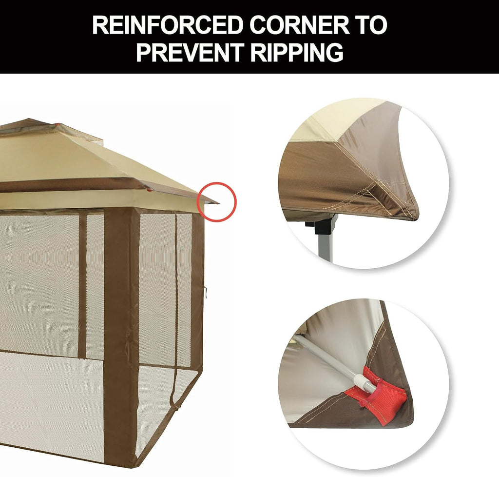CROWN SHADES 13x13 Pop Up Gazebo, Canopy Tent, Gazebos on Clearance - Outdoor Gazebo for Backyard & Patio Furniture - Carpa Pop Up Tent with Wheeled STO-N-Go Cover Bag (White) wourant