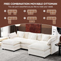 111.4 Inch L-Shaped Modern Sofa Modular Cloud Sofa Ottoman 4-Seater Chenille Deep Seat Sofa wourant