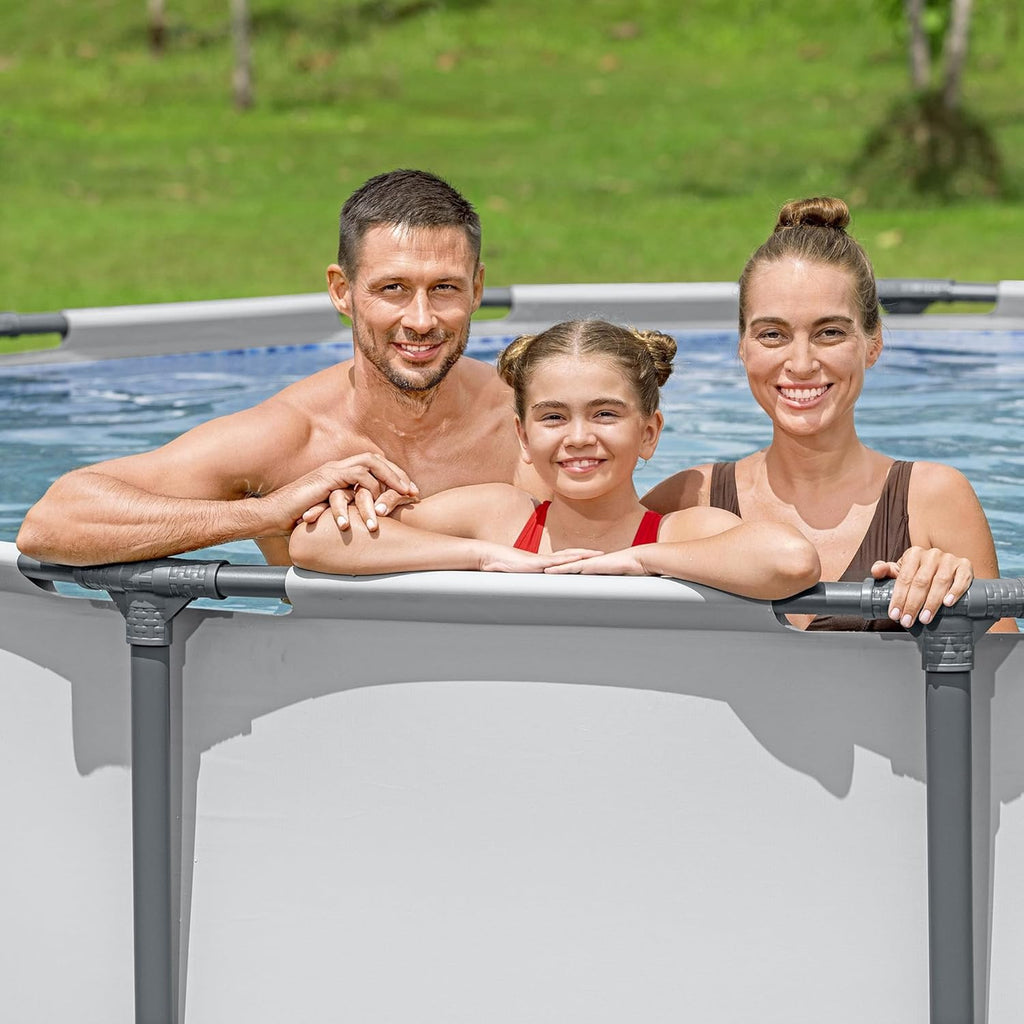 Steel Pro MAX 10 Foot x 30 Inch Round Metal Frame Above Ground Outdoor Backyard Swimming Pool Set with 330 GPH Filter Pump wourant