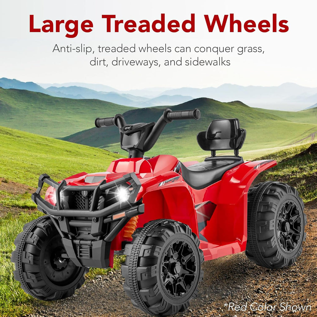 Best Choice Products 12V Kids Ride-On Electric ATV, 4-Wheeler Quad Car Toy w/Bluetooth Audio, 2.4mph Max Speed, Treaded Tires, LED Headlights, Radio wourant
