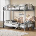 GarveeHome Metal Bunk Bed Twin Over Heavy Duty Bunkbeds Frame Arched Guardrail Safety Ladder wourant
