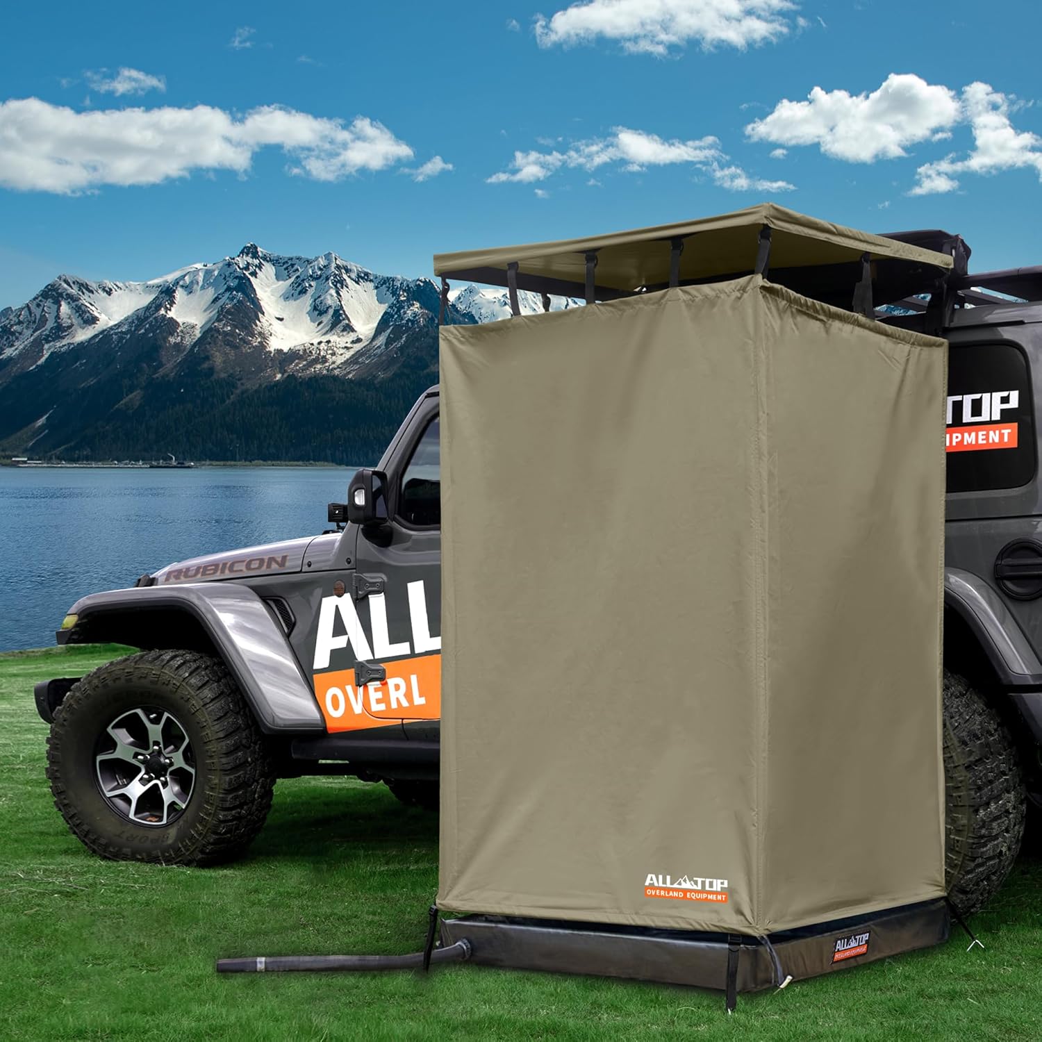 ALL-TOP Awning Shower Room Foldable Floor Mat 3.3ft x 3.3ft Privacy Shelter Restroom wourant