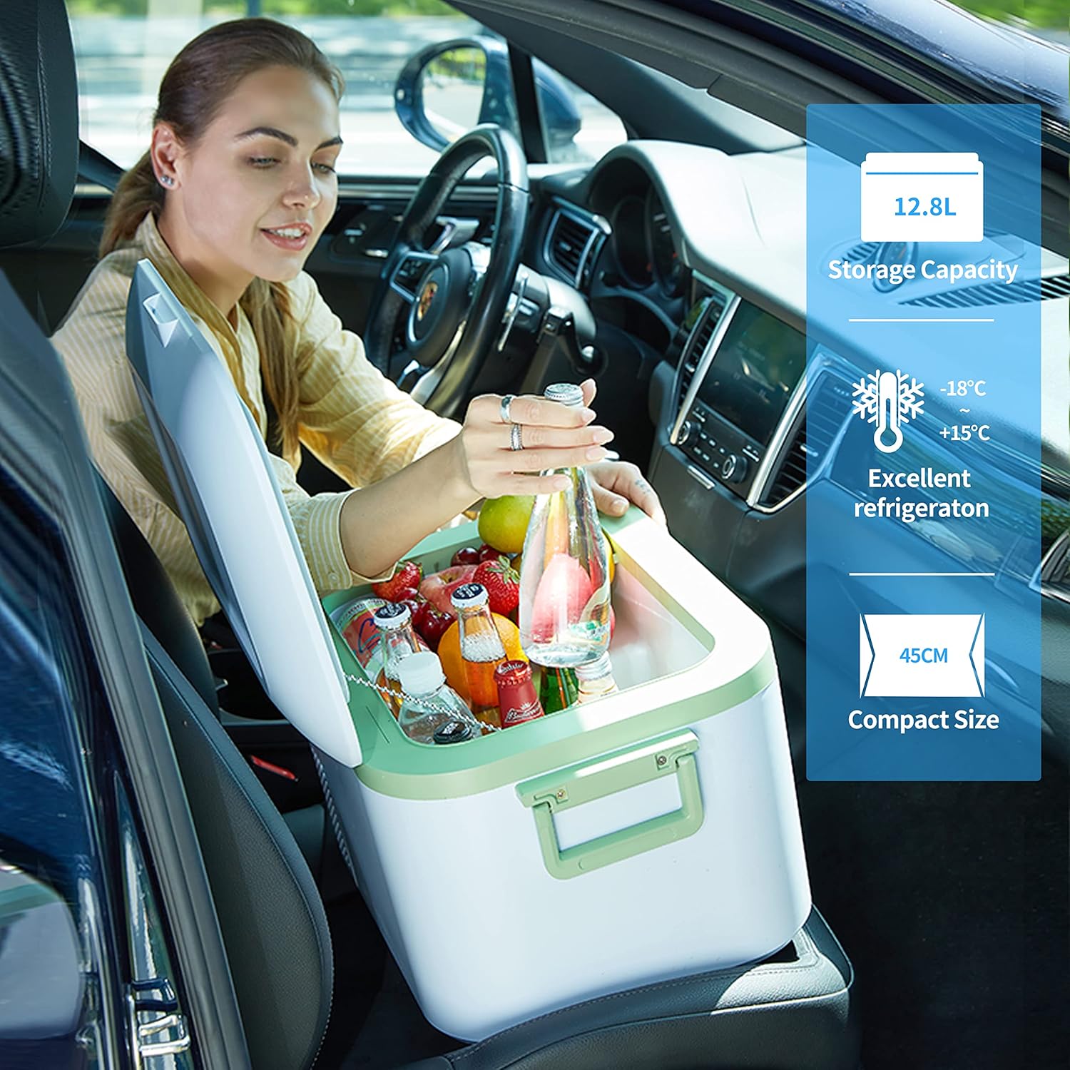 Car Fridge Portable 12 Volt Refrigerator 23 Quart (22 Liter) Freezer Compressor Cooler 12V/24V DC wourant
