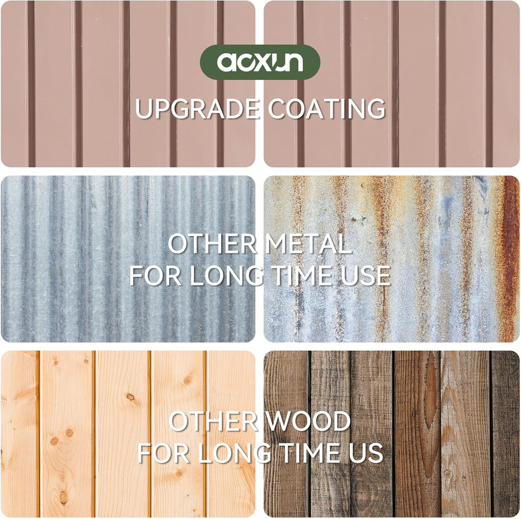 Aoxun 6.2x4 FT Shed Outdoor Storage Shed Metal Garden Shed Slooping Roof Tool Shed Bike Shed wourant